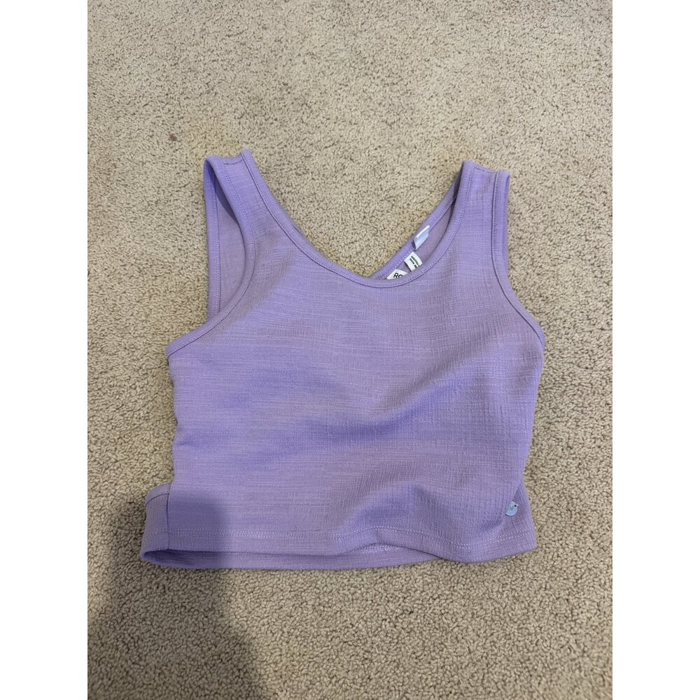 Roxy Ribbed Racerback Crop Tank - Size M - Lavender